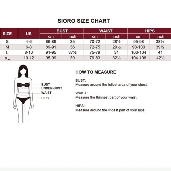 NWT SIORO Women's Bandeau Bikini Swimsuits, Padded Cheeky High Cut Bralette - Picture 5 of 6